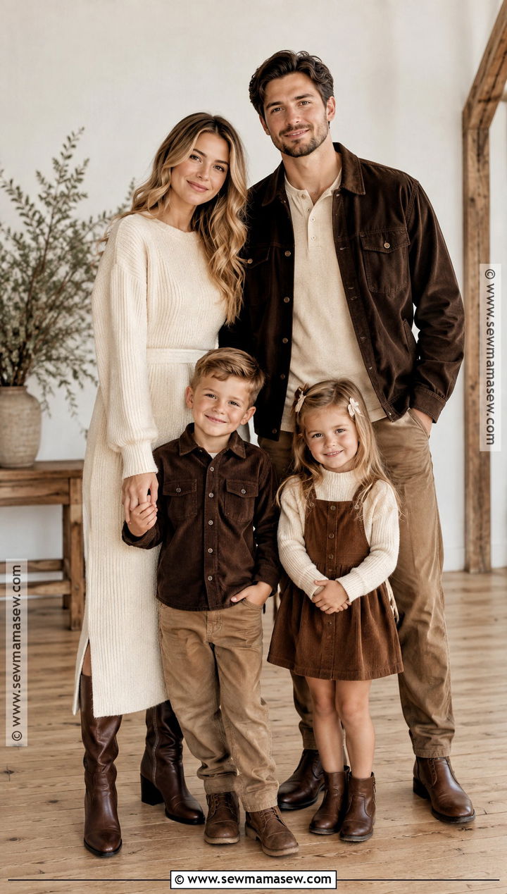 Chocolate Brown And Ivory Fall Family Photo Outfit - 20 simple fall family photo outfits