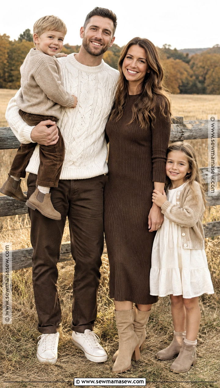 Chocolate Brown And Ivory Fall Family Photoshoot Outfit - 20 fall family photoshoot outfits