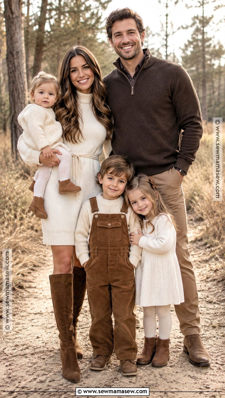 Chocolate Brown And Ivory Fall Family Picture Outfits - 15 family outfits for fall pictures