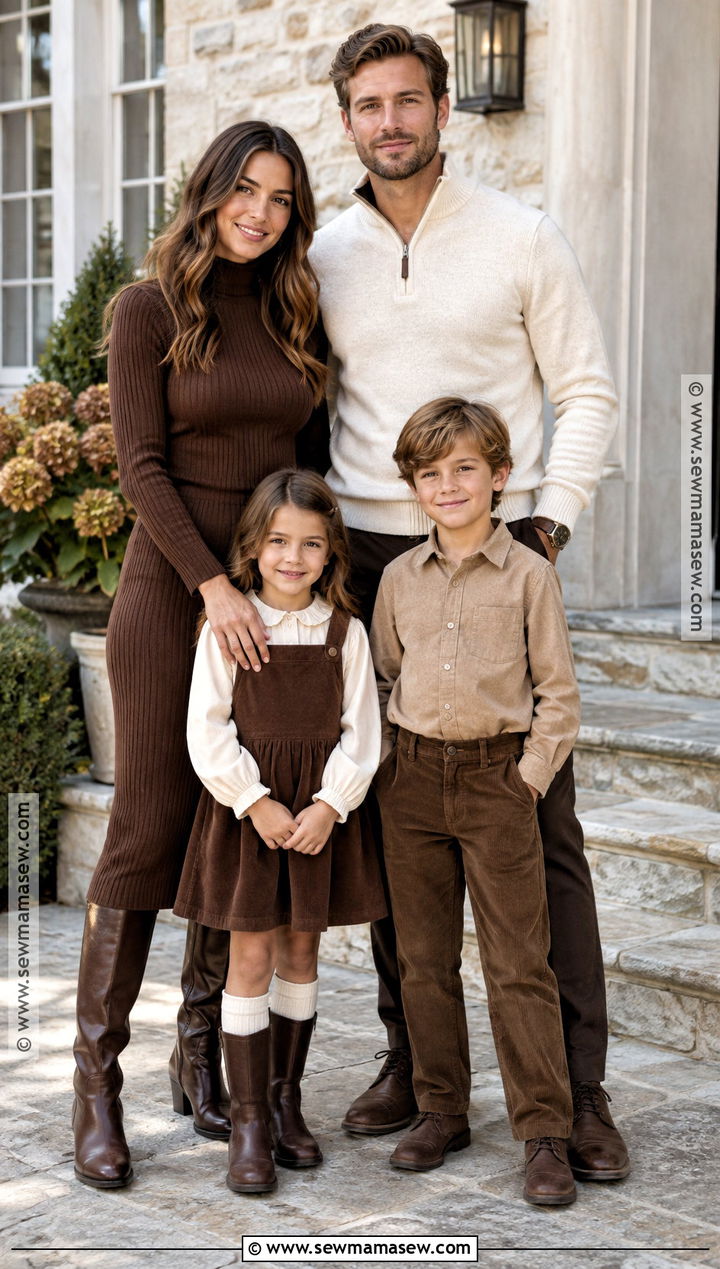 Chocolate Brown And Ivory Fall Family Session Outfit - 15 fall session outfits for family
