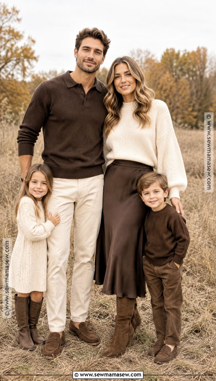 Chocolate Brown And Ivory Fall Family Session Outfit - 15 fall family session outfits