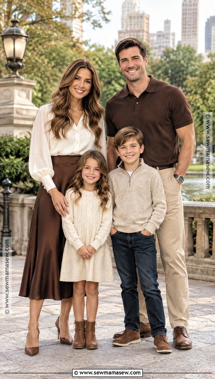 Chocolate Brown And Ivory Family Photo Outfits - 20 early fall family photo outfits