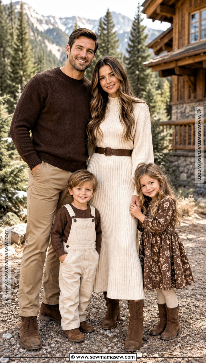 Chocolate Brown And Ivory Mountain Family Photo Outfits - 15 family photo outfits fall mountains