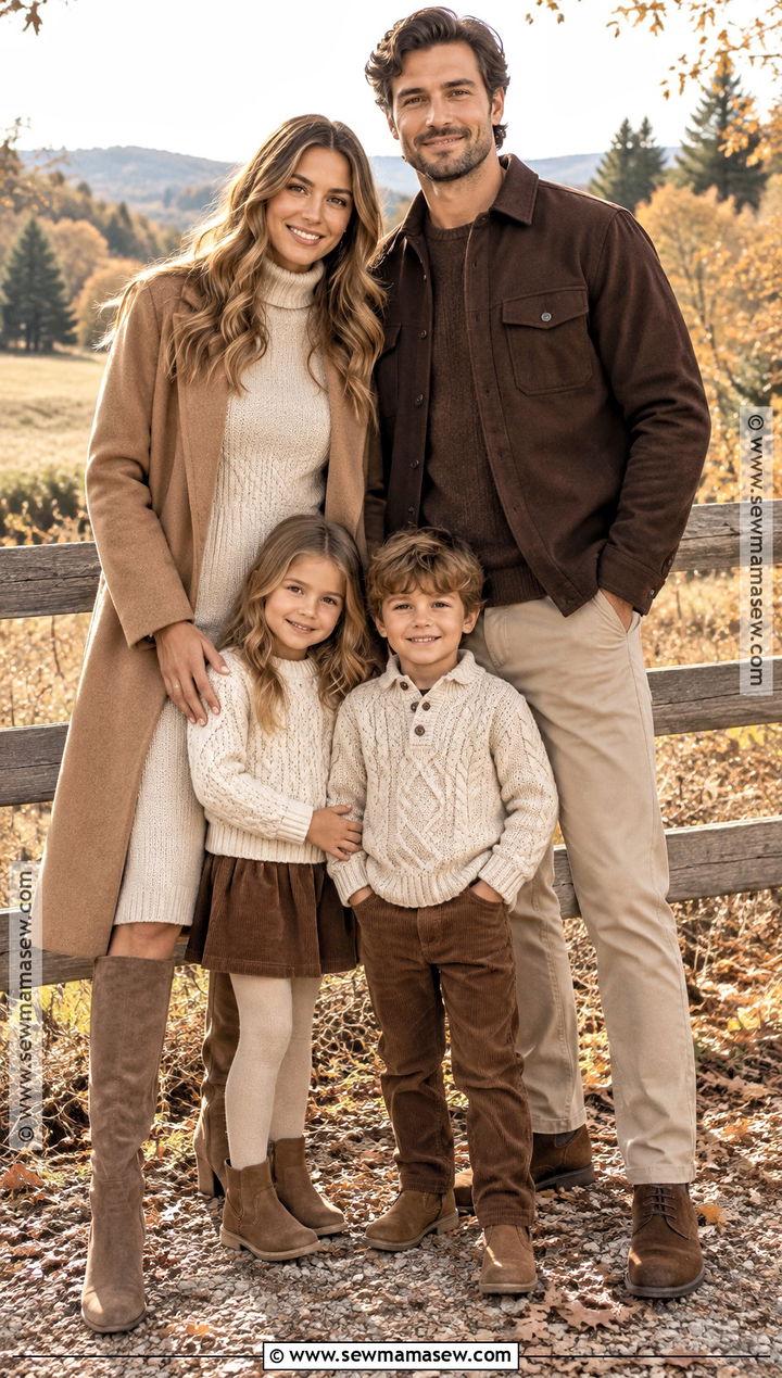 Chocolate Brown And Oatmeal Fall Family Outfit - 20 fall family outfit ideas