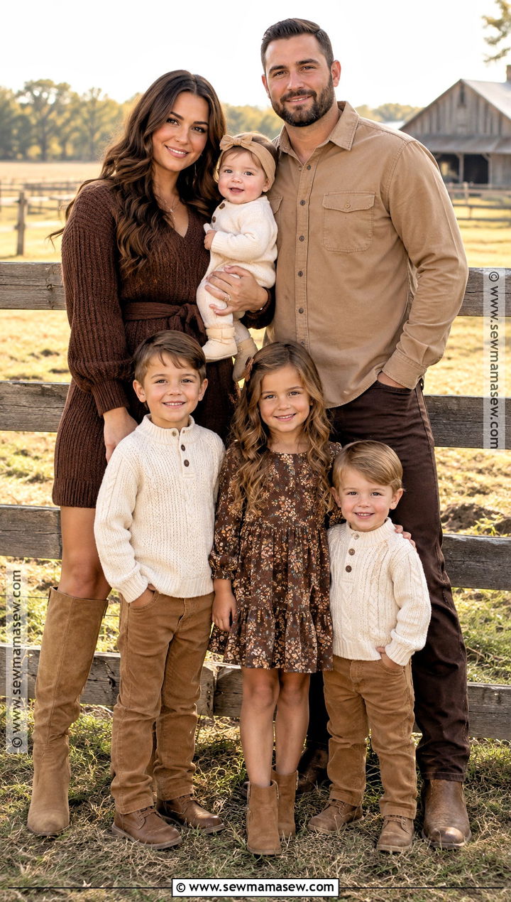 Chocolate Brown And Tan Country Family Picture Outfits - 15 fall family pictures outfits country