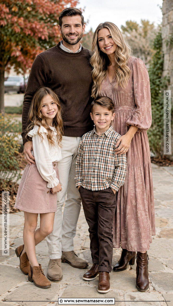 Chocolate Brown Blush And Cream Family Photo Outfits - 15 family photos fall outfits color schemes