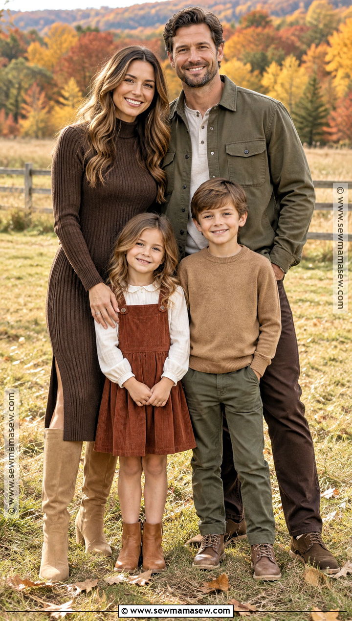 Chocolate Brown Fall Family Picture Outfits - 15 colors to wear for fall family pictures ideas