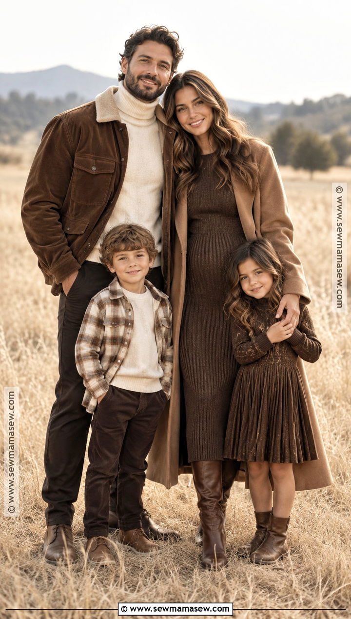 Chocolate Brown Family Fall Photoshoot Outfit - 25 family fall photoshoot outfits