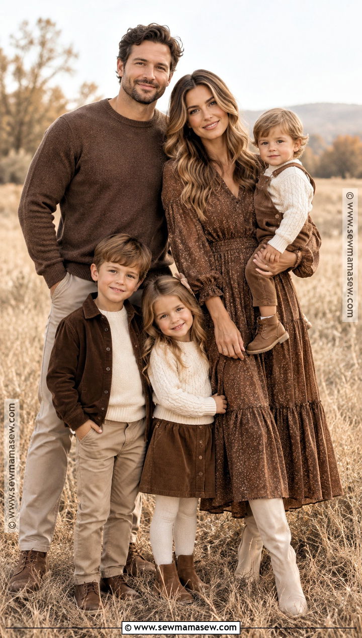 Chocolate Brown Family Photoshoot Outfits - 15 autumn family photoshoot outfit ideas