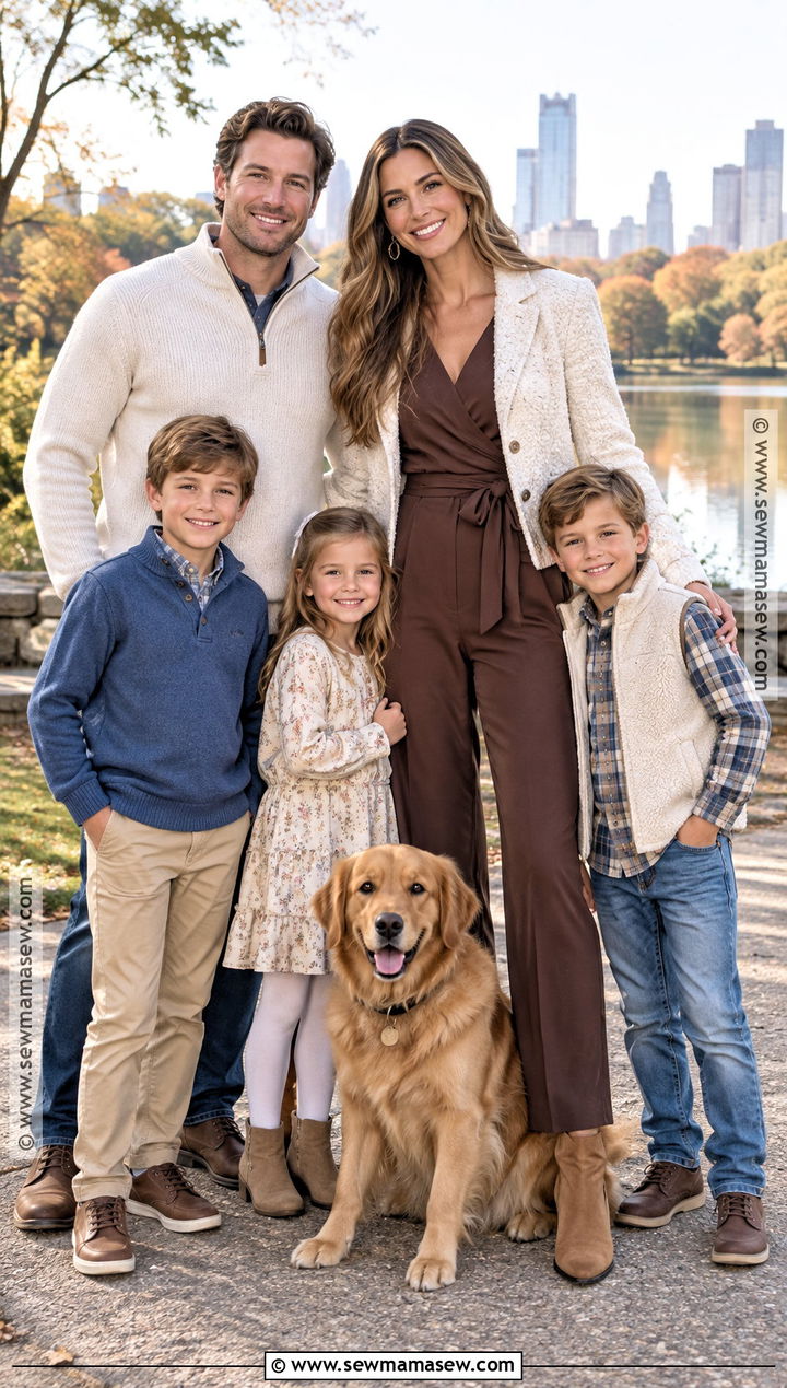 Chocolate Brown Jumpsuit Fall Family Picture Outfit - 15 fall family pictures outfits for moms