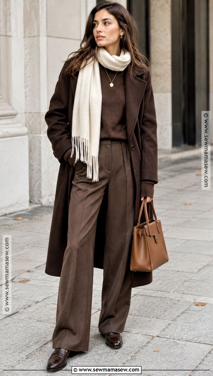 Chocolate Brown Monochrome Autumn Outfit - 15 Style Autumn Ideas 2026
