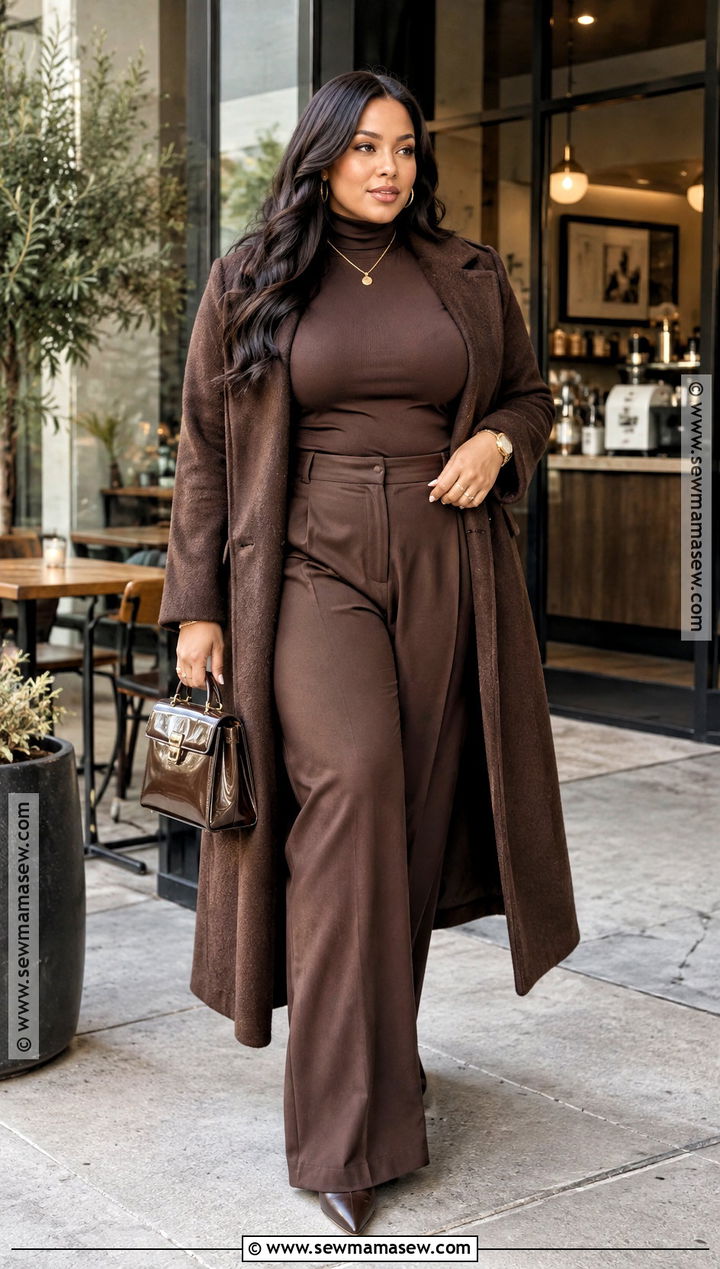 Chocolate Brown Monochrome Fall Baddie Outfit - 25 fall outfits baddie