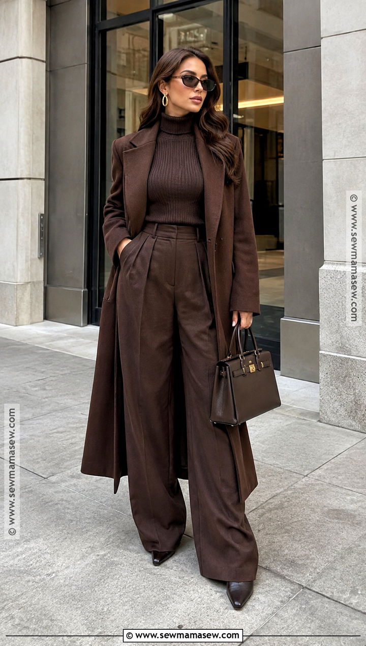 Chocolate Brown Monochrome Fall Baddie Outfit - 15 fall outfits women baddie