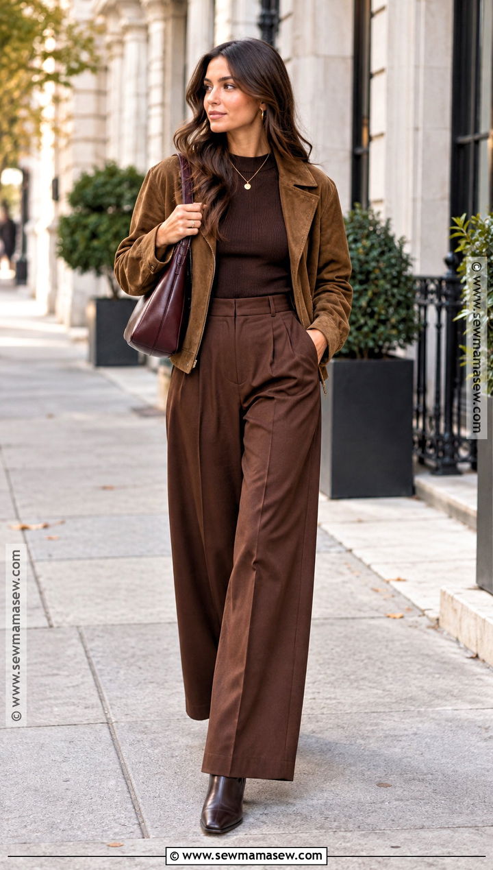 Chocolate Brown Monochrome Fall Outfit - 15 Cute Fall Outfits For 2026