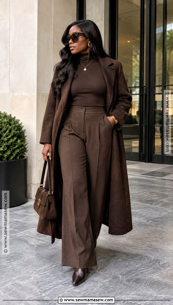 Chocolate Brown Monochrome Fall Outfit - 25 fall outfits women black for women