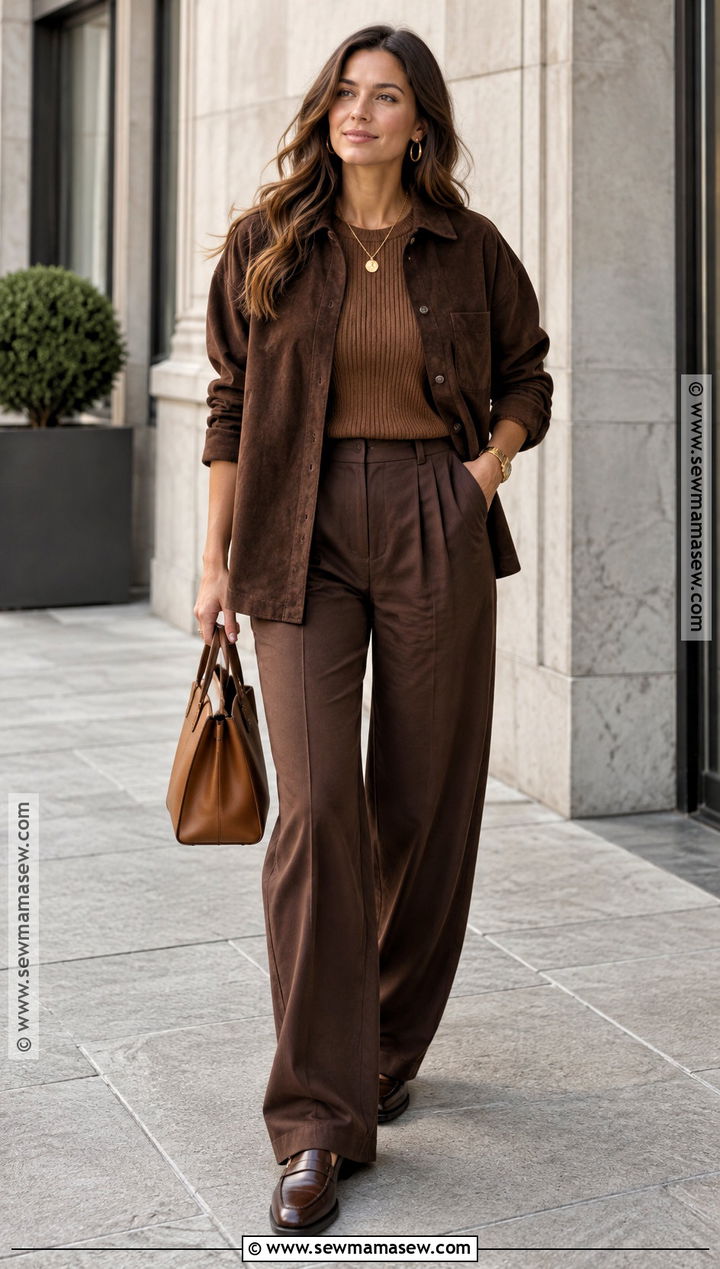 Chocolate Brown Monochrome Outfit - 15 fall 2026 fashion trends casual