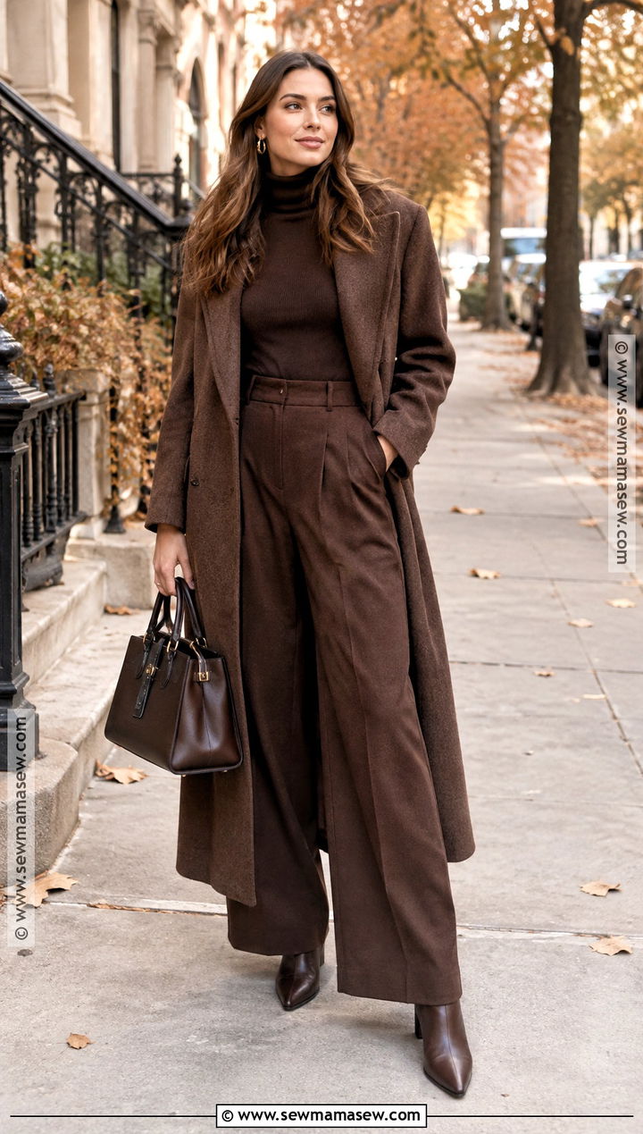 Chocolate Brown Monochrome Outfit - 15 november 2026 fashion trends
