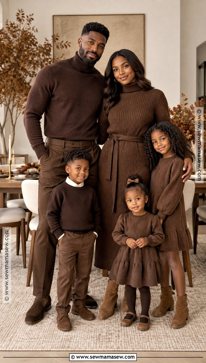Chocolate Brown Monochrome Thanksgiving Family Outfit - 25 thanksgiving family outfits