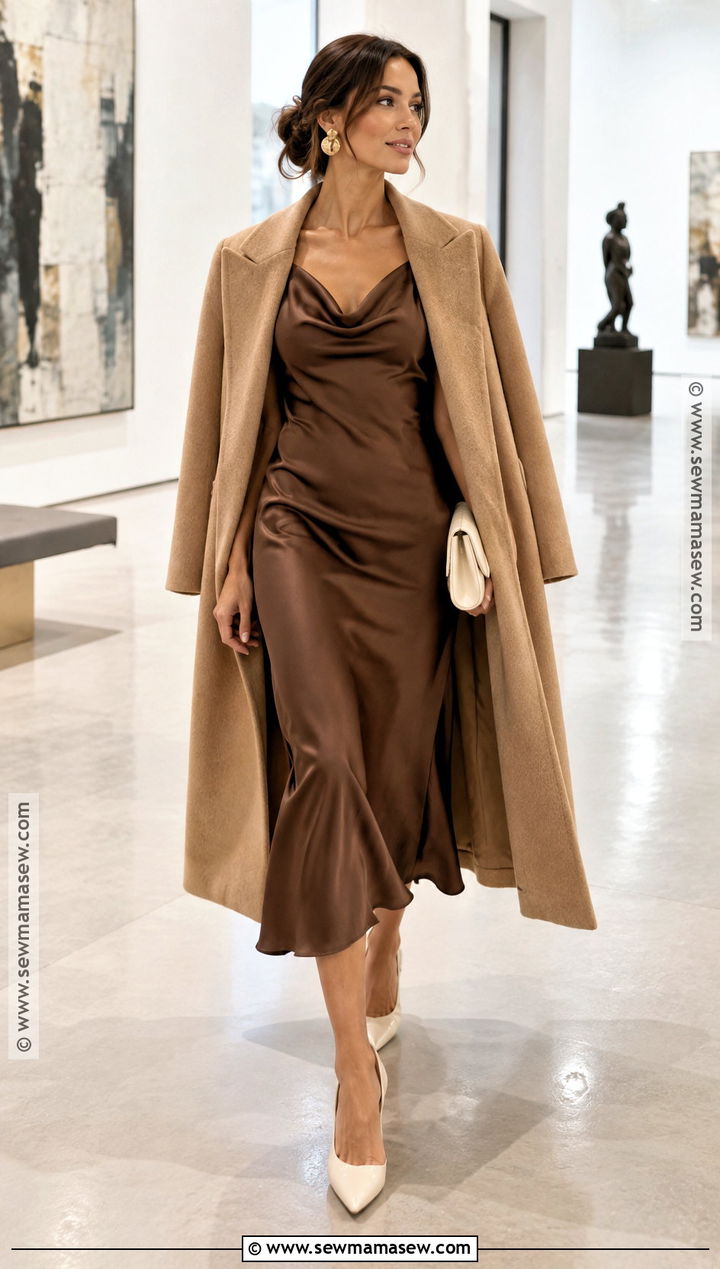 Chocolate Brown Satin Semi Formal Dress - 20 fall semi formal dresses