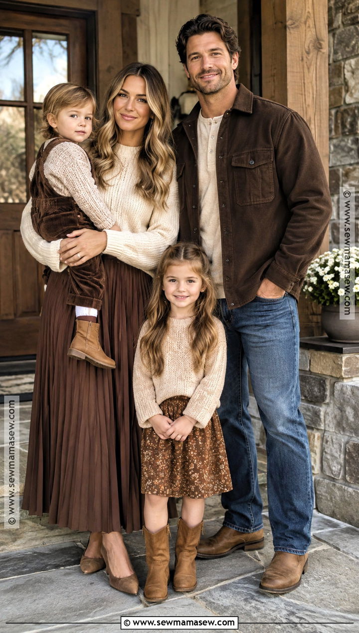 Chocolate Brown and Cream Fall Family Photo Outfits - 15 Fall 2026 Family Photo Outfits
