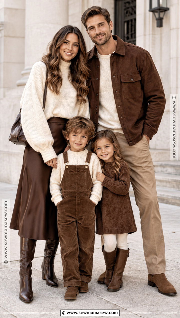 Chocolate Brown and Ivory Fall Family Outfits - 25 fall family outfits