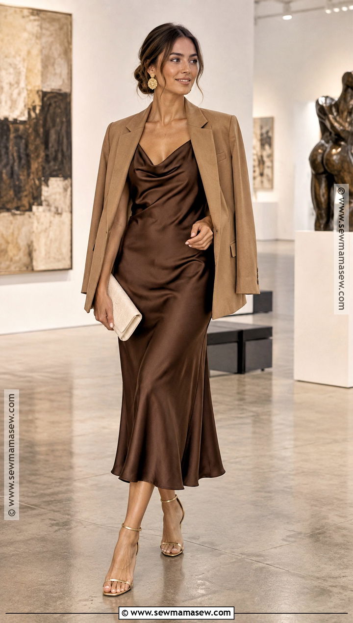 Chocolate Cowl Neck October Wedding Dress - 25 october wedding dresses