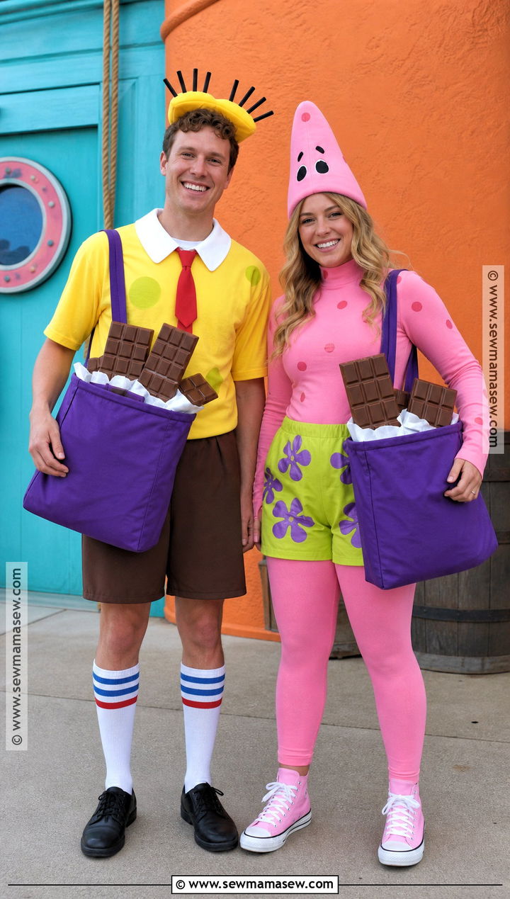Chocolate Salesman SpongeBob And Patrick Cosplay - 35 Spongebob Cosplay Ideas