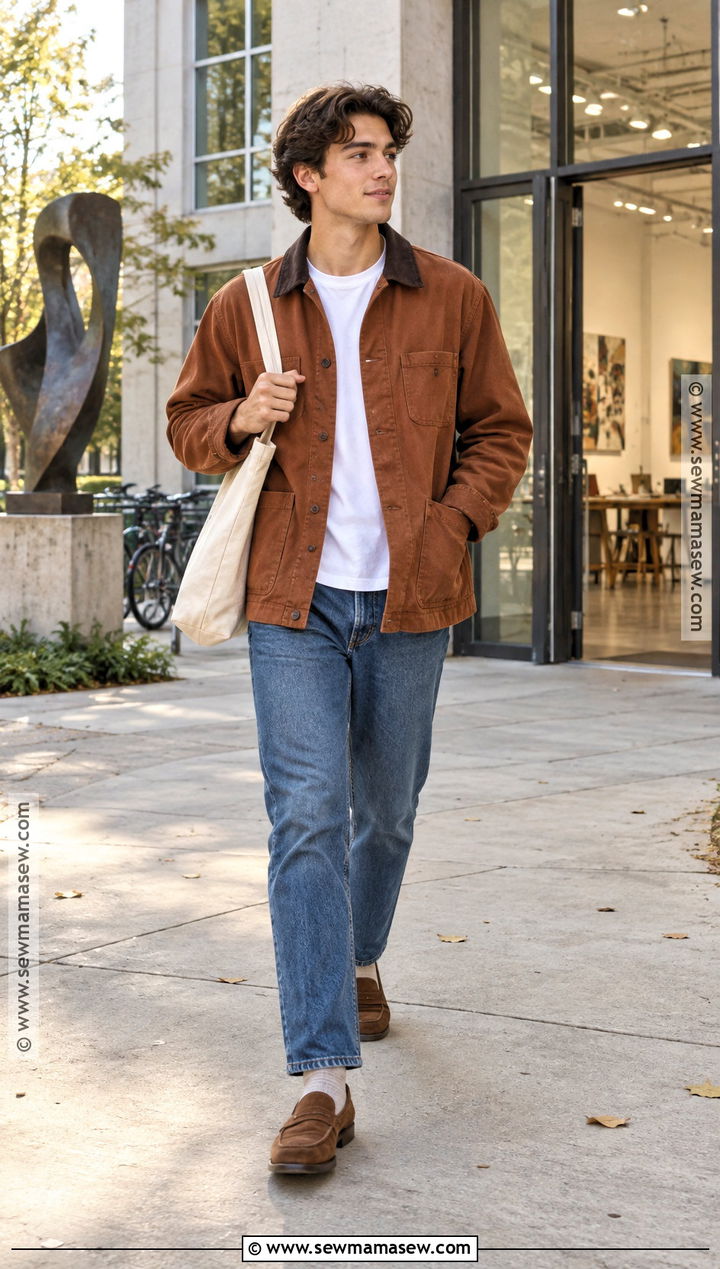 Chore Coat And Straight Leg Jeans Back To School Outfit - 25 Back To School Inspo Outfits