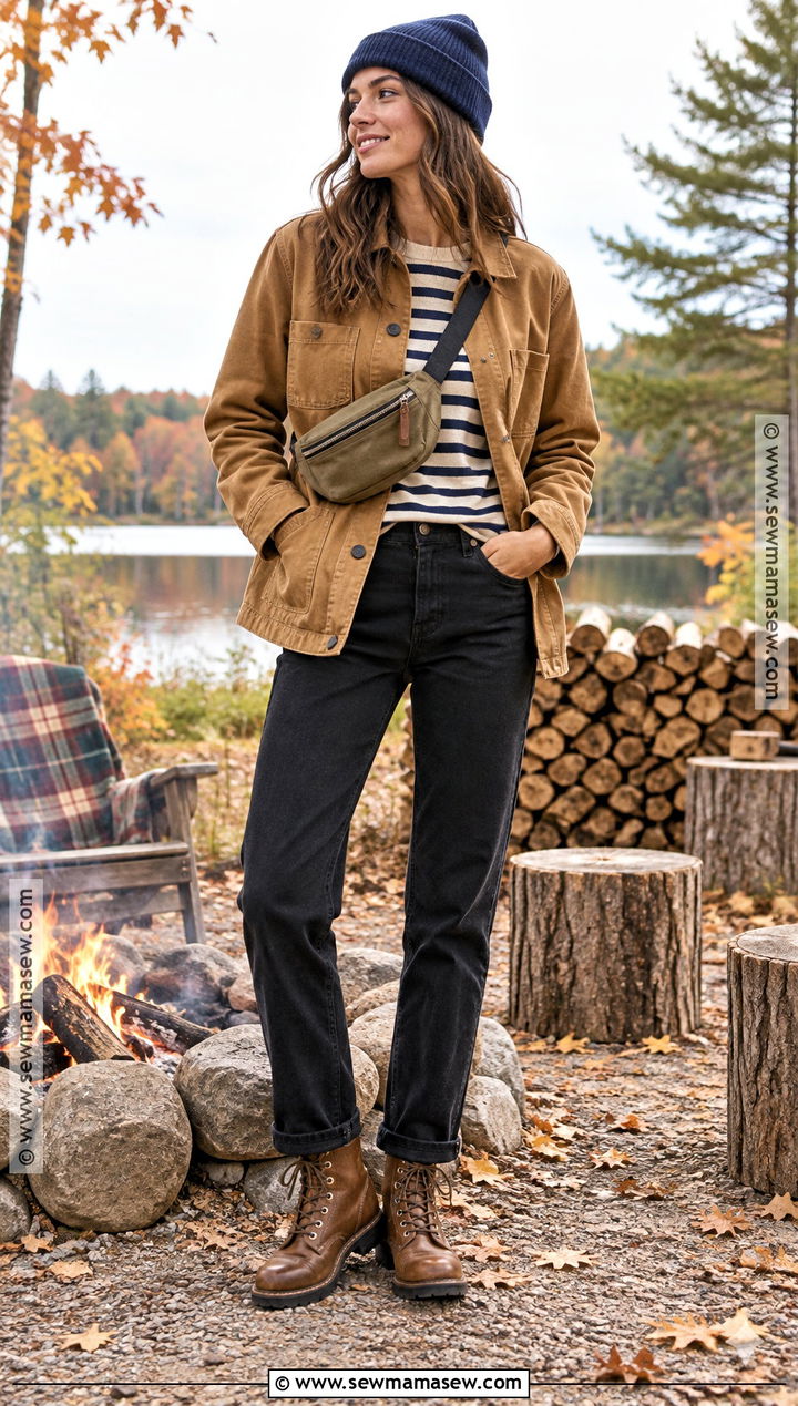 Chore Coat Bonfire Outfit With Black Jeans - 20 bonfire outfit fall night ideas