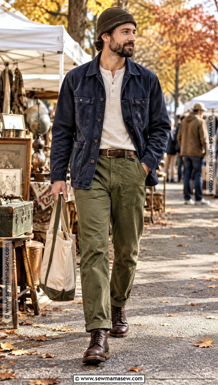 Chore Coat and Fatigue Pants Hipster Fall Outfit - 15 Hipster Fall Outfits for Men