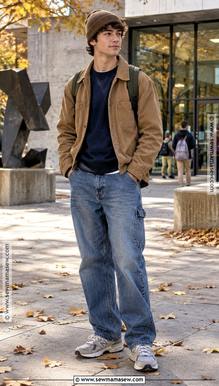 Chore Jacket And Carpenter Jeans Autumn School Outfit - 25 outfit ideas for school autumn