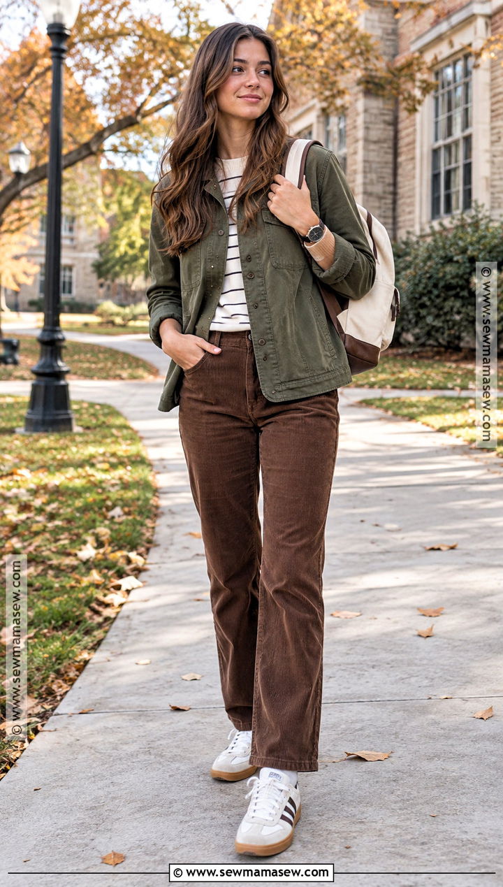 Chore Jacket And Corduroy Pants School Outfit - 15 back to school style ideas