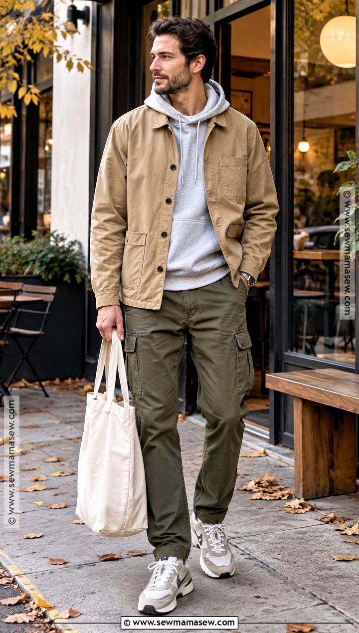 Chore Jacket And Hoodie Fall Street Outfit - 15 casual men fall outfits street styles