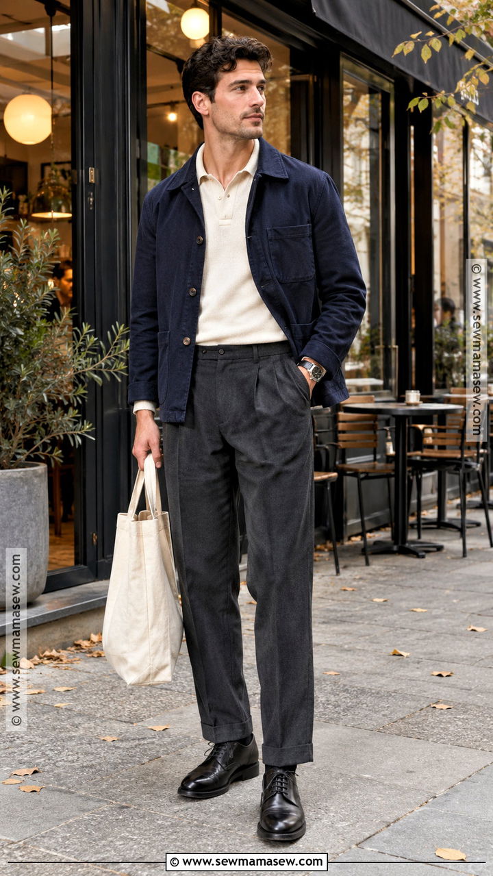 Chore Jacket And Pleated Trousers Fall Outfit - 20 mens fall street style ideas