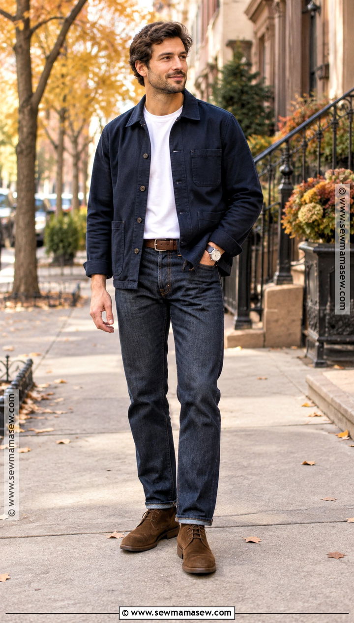 Chore Jacket And Straight Jeans Autumn Outfit - 15 mens autumn outfits 2026
