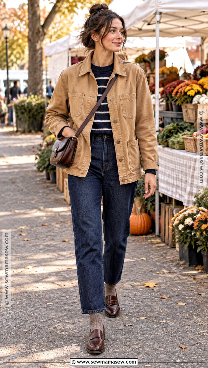 Chore Jacket And Straight Jeans Outfit - 15 autumn and winter outfits 2026