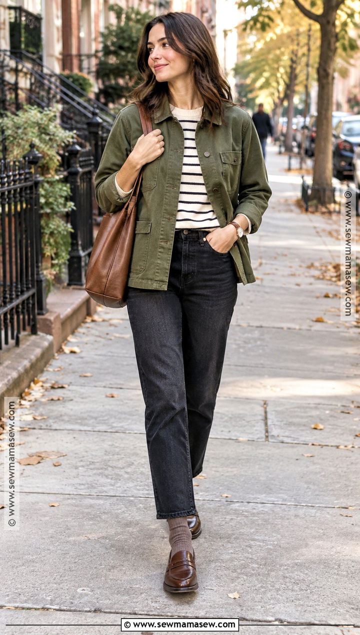Chore Jacket And Straight Leg Jeans Autumn Outfit - 15 Autumn Clothes 2026