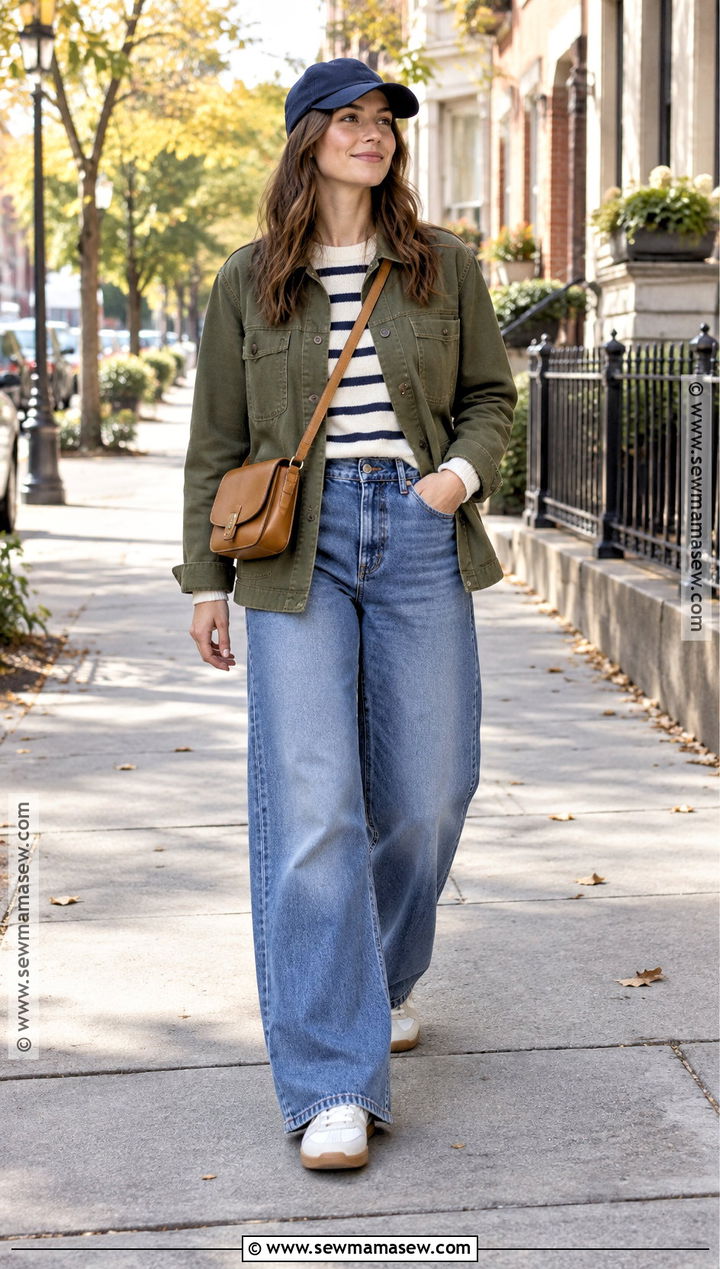 Chore Jacket And Wide Leg Jeans Outfit - 15 Trendy Outfits Autumn 2026