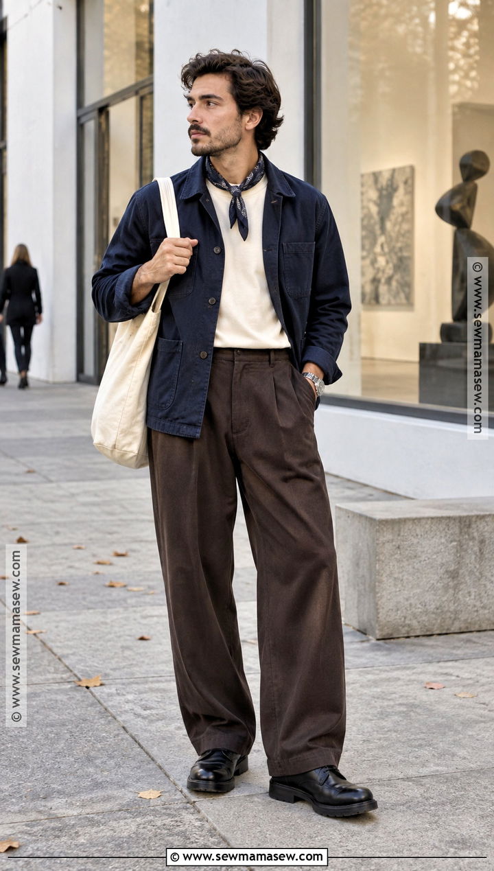 Chore Jacket And Wide Leg Pants Outfit - 25 autumn style ideas for men