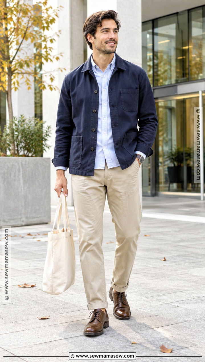 Chore Jacket With Oxford Shirt And Chinos - 15 mens autumn jackets