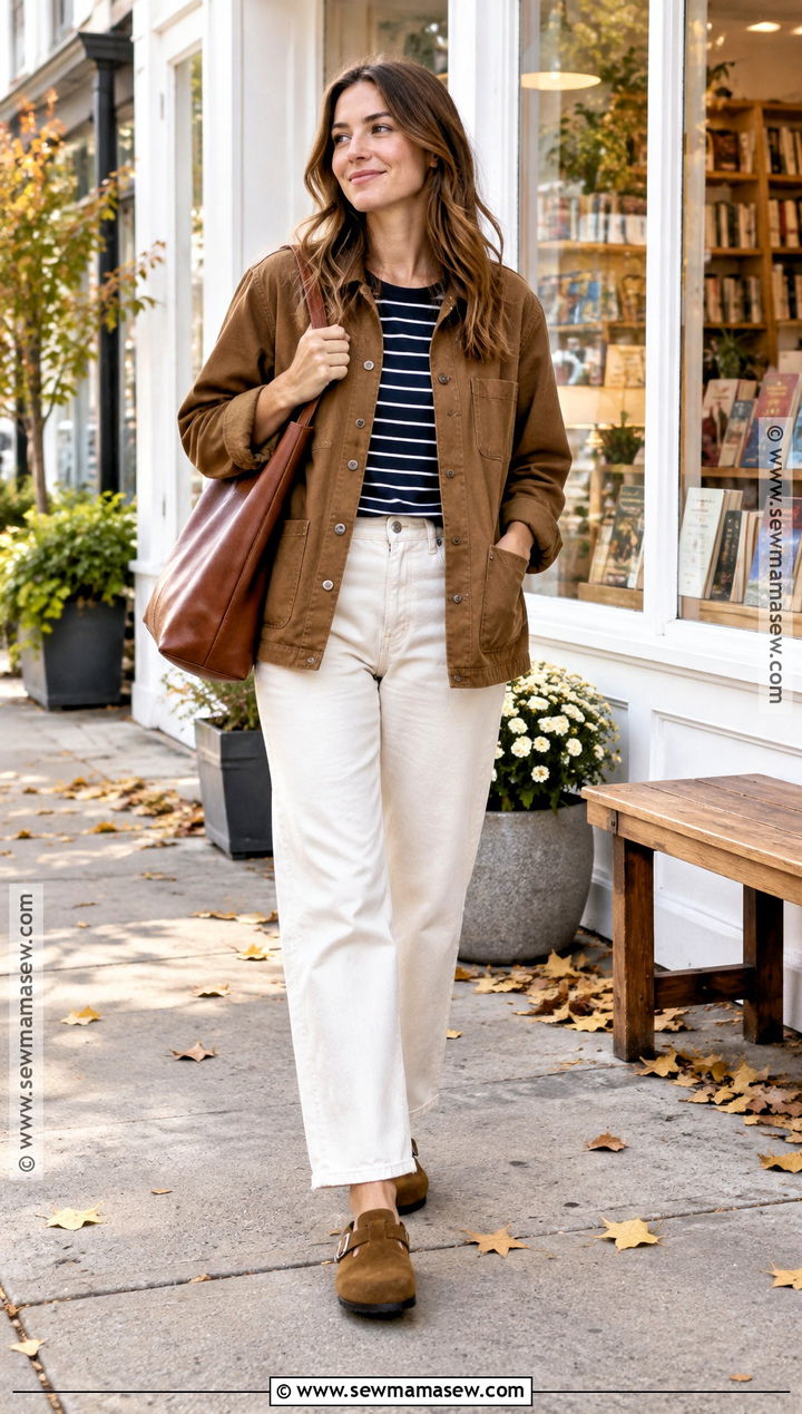 Chore Jacket With White Jeans - 15 casual fall jackets for women