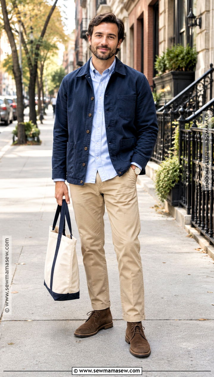Chore Jacket and Chinos Fall Outfit - 15 fall outfits for men
