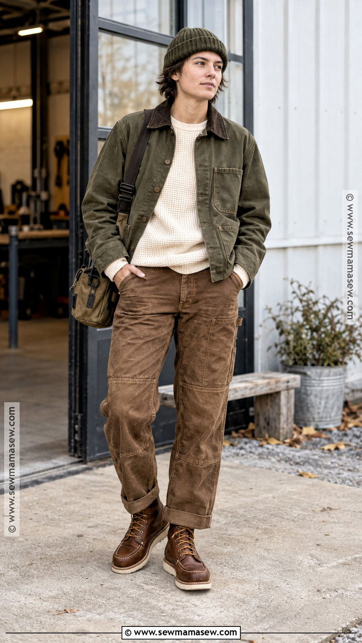 Chore Jacket and Work Pants Fall Outfit - 20 Fall Outfits Masc for Women