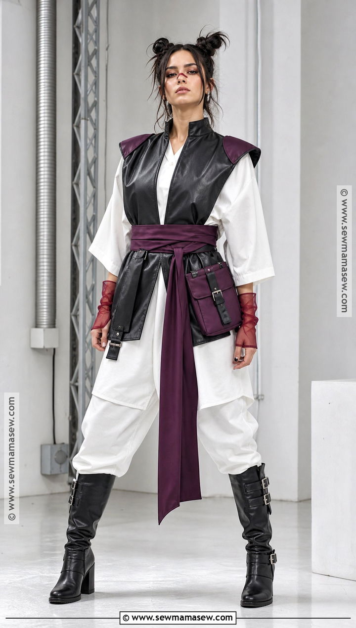 Choso Cosplay With Black Leather Look Vest - 35 Choso Cosplay Fem Ideas