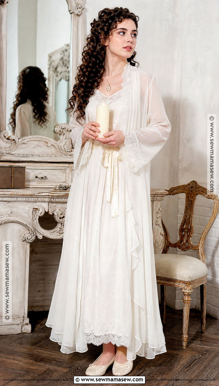 Christine Daae White Dressing Gown Costume - 40 phantom of the opera costumes