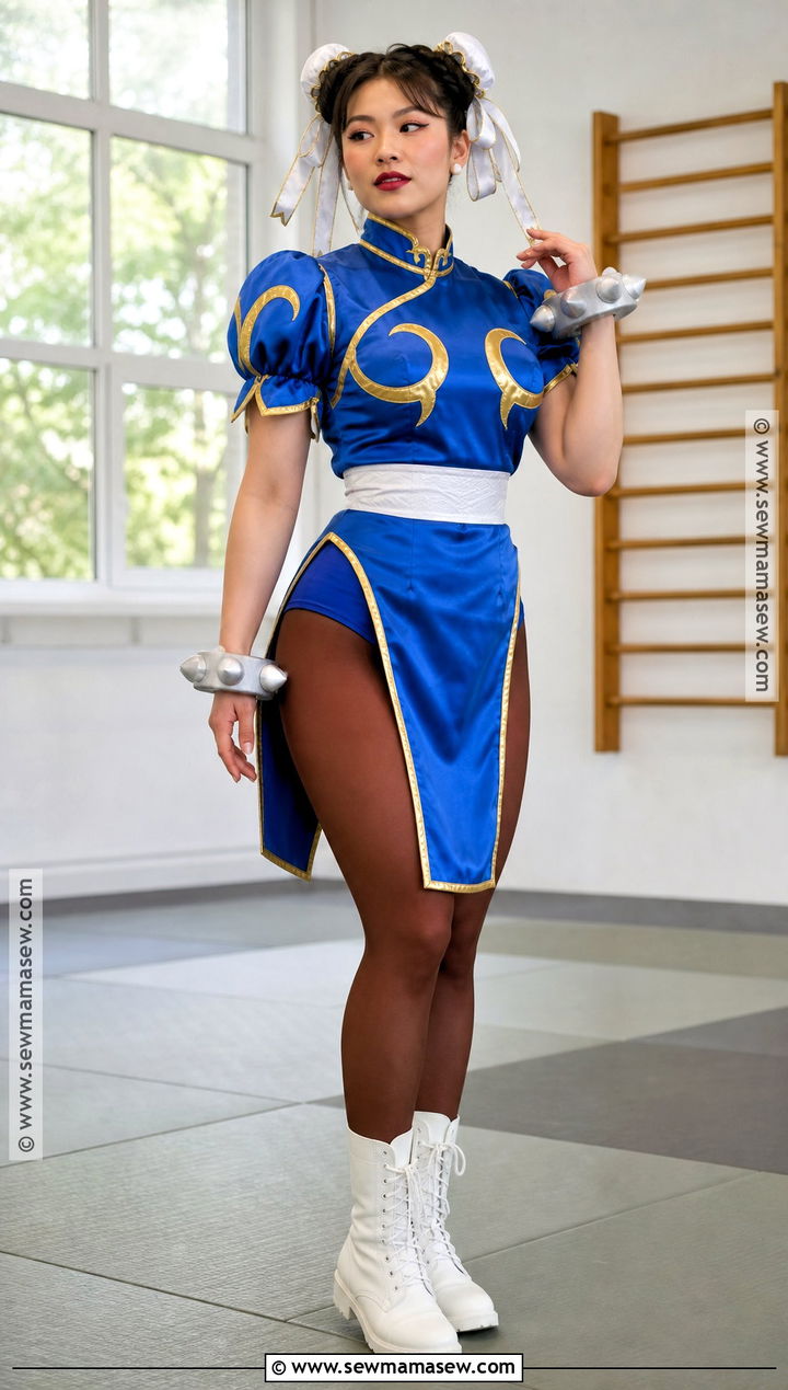 Chun Li Cosplay With Blue Qipao Dress - 30 cosplay female ideas