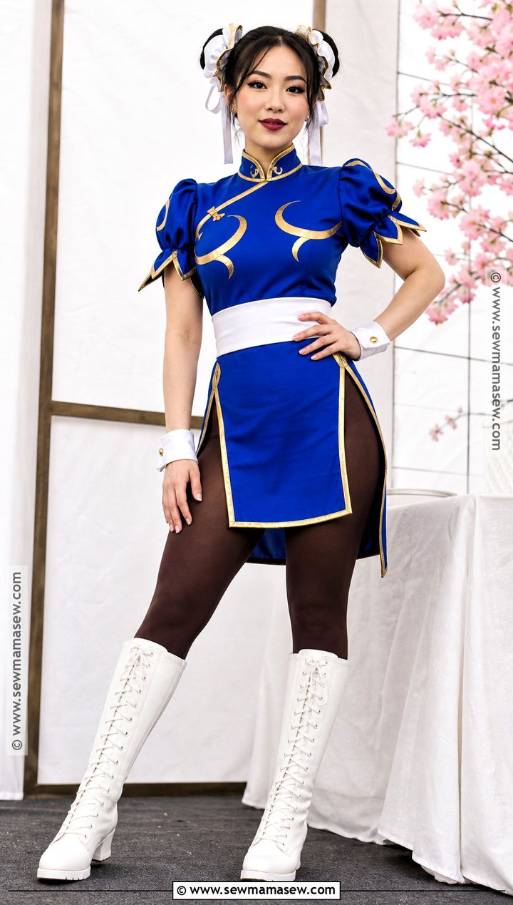 Chun Li Costume With Blue Qipao - 30 Video Game Halloween Costumes