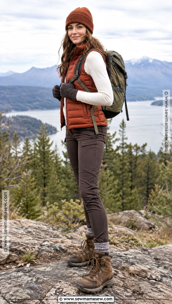 Chunky Autumn Hiking Boots With A Puffer Vest - 15 Autumn Hiking Boots