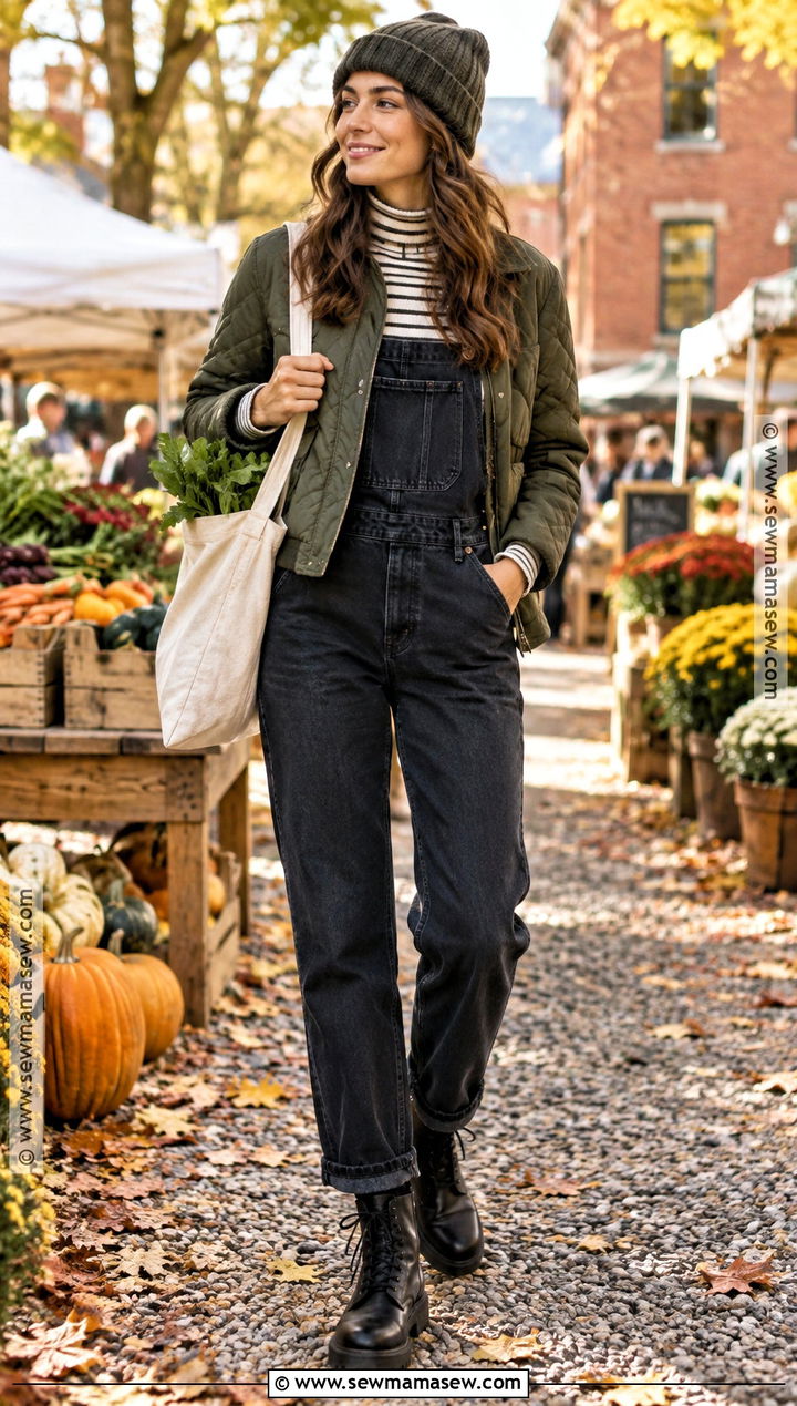 Chunky Boots With Overalls And Turtleneck - 20 chunky boots outfit fall