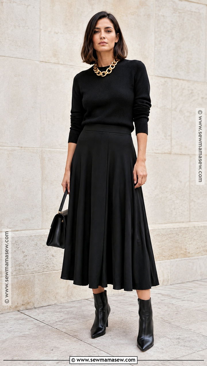 Chunky Jewelry With Black Column Outfit - 15 Fall 2026 Accessories Trends